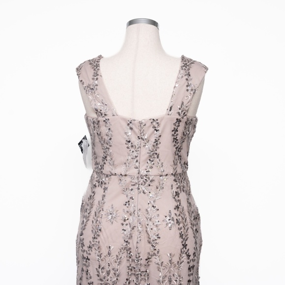 Alex Evenings -  Sequined Embroidered Square-Neck Gown - Picture 11 of 12